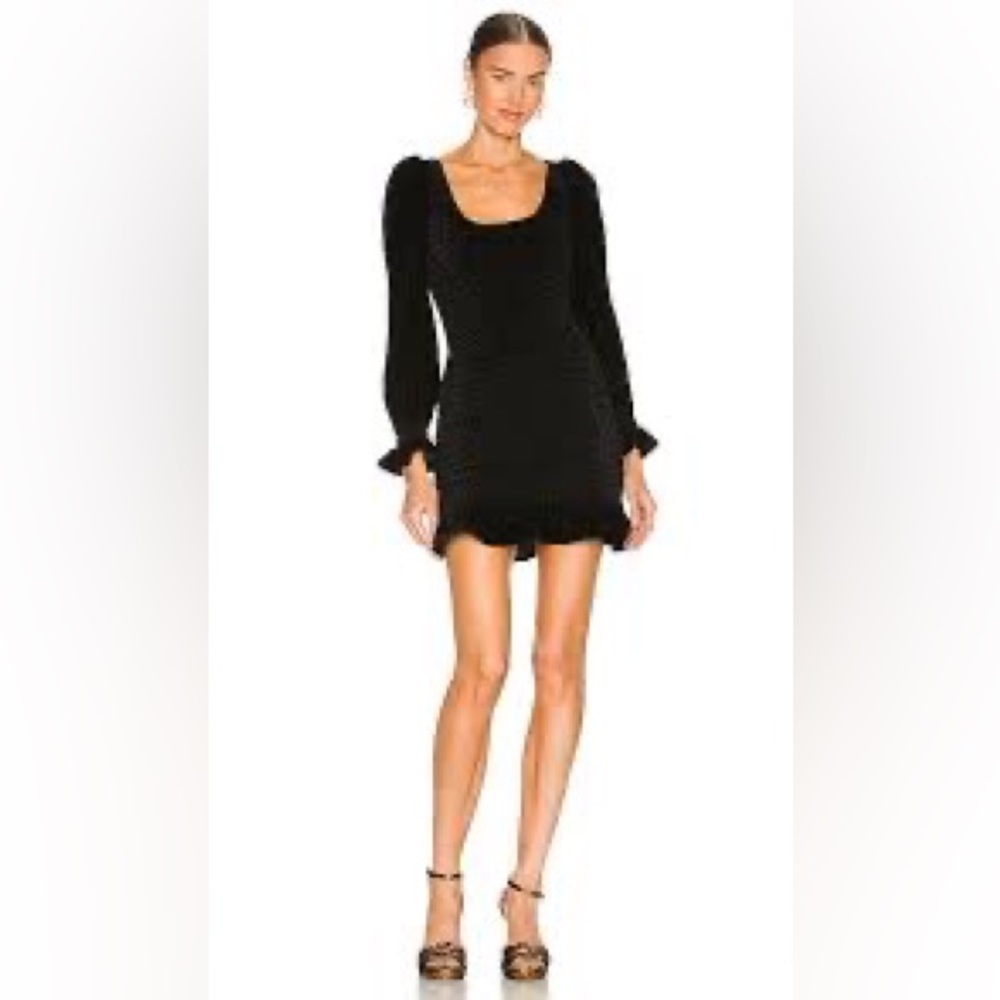 LoveShackFancy Dorset Dress black velvet